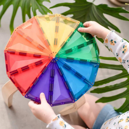 Set Connetix 30 piese magnetice de construcție, Rainbow Geometry - curcubeu [2]