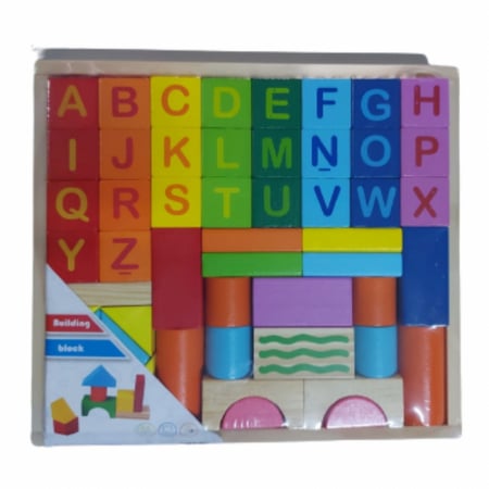 Set cuburi din lemn - constructie cu litere [0]