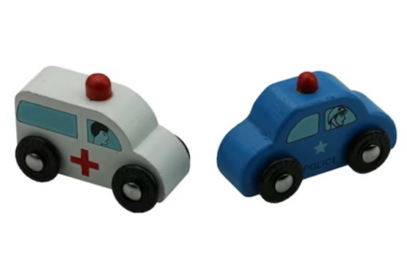 Masini si alte jocuri, jucarii si crafturi cu roti - Set de 2 masini - ambulanta pompieri autobuz