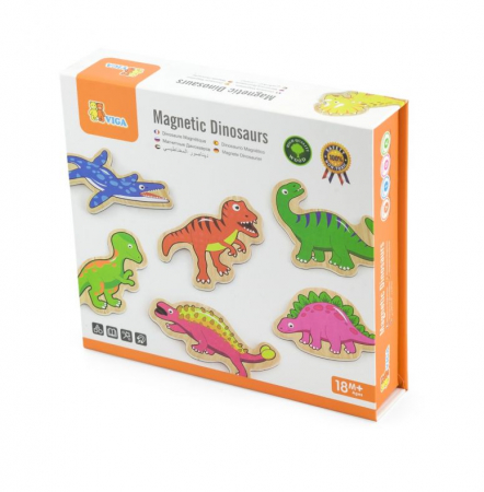 Set dinozauri magnetici din lemn 20 buc, Viga [1]