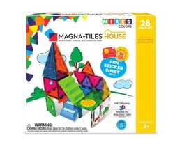 Jucarii de logica si cu notiuni de matematica - Set magnetic Magna-Tiles House cu autocolante - 28 piese