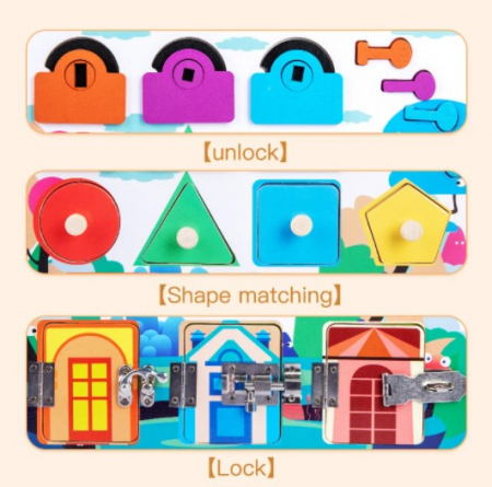 Puzzle de indemanare cu incuietori si forme geometrice [2]