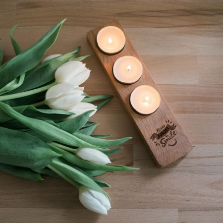 Suport de 3 lumânări - ZÂMBEȘTE [0]