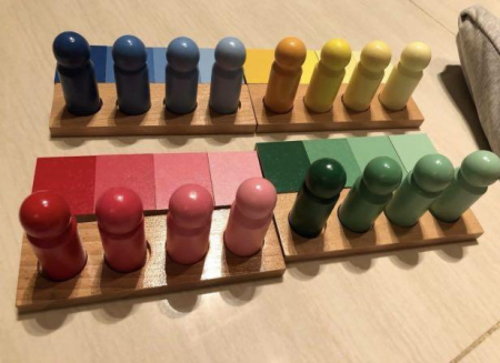Joc de invatare culori cu pioni lemn in stil Montessori [2]