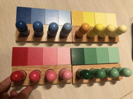 Joc de invatare culori cu pioni lemn in stil Montessori [6]