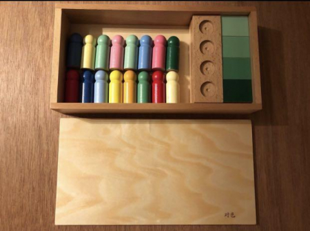 Joc de invatare culori cu pioni lemn in stil Montessori [5]