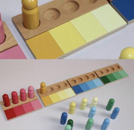 Joc de invatare culori cu pioni lemn in stil Montessori [3]