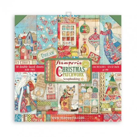 Produse cu specific de iarna si Craciun - Set cartoane scrapbooking 30,5х30,5cm - Double Face Christmas Patchwork