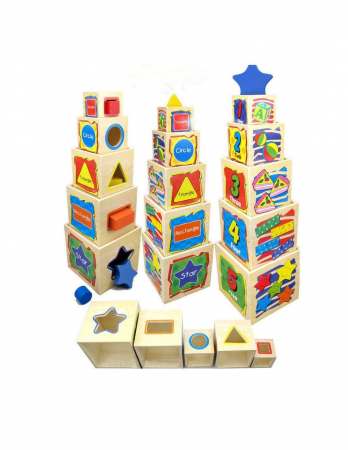 Turn din lemn - cuburi de stivuit [0]