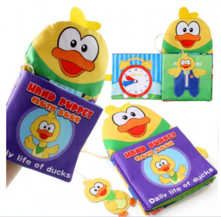 Carte textila cu activitati senzoriale si hand puppet