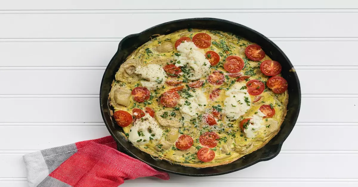 Anghinare, rosii, branza ricotta la cuptor
