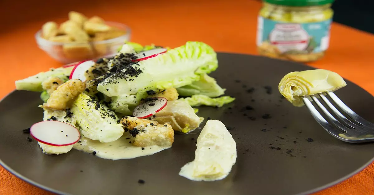 Salata Caesar cu anghinare si ridichii