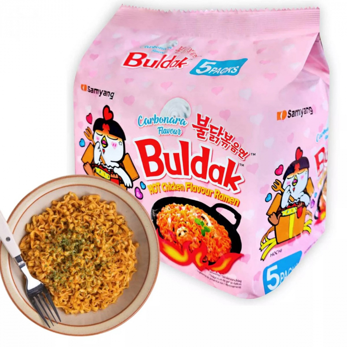 Ramen picant pui cu aroma de carbonara 5pack (5x130gr) Samyang Buldak [3]