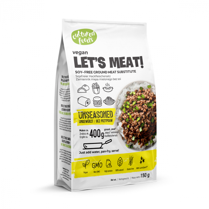 Inlocuitor carne tocata necondimentat (echivalentul a 400 g de "carne") 150gr Let's Meat [1]