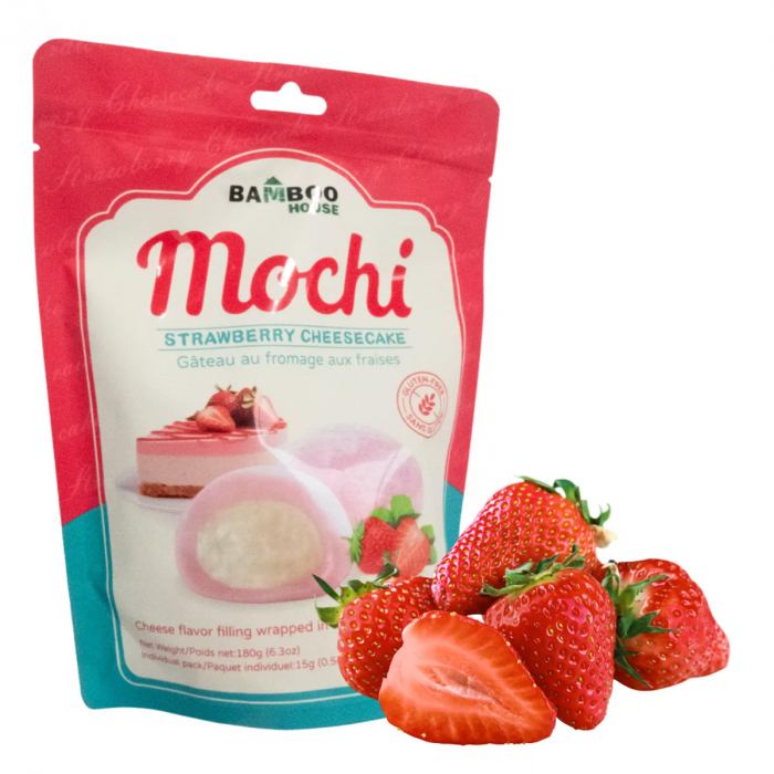 Mochi - Desert Japonez din orez cu aroma cheesecake capsuna 180gr [2]