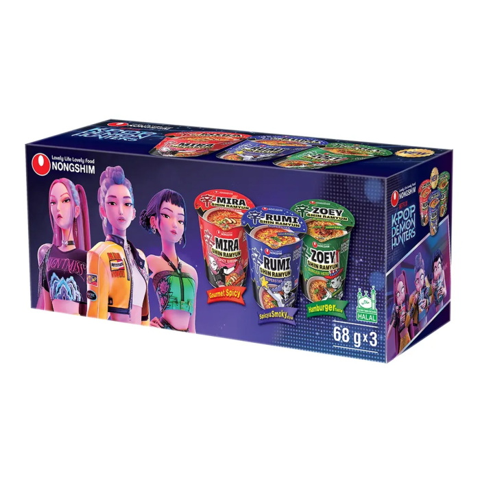 Set Ramen Coreean Instant K-Pop Demon Hunters 3x68g Nongshim [2]