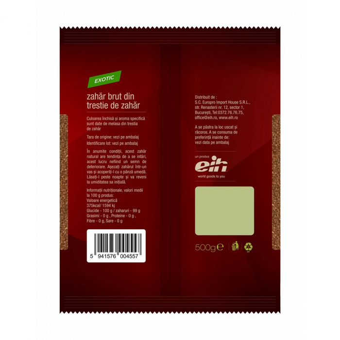 Zahar brut din trestie de zahar 500 g Exotic [2]