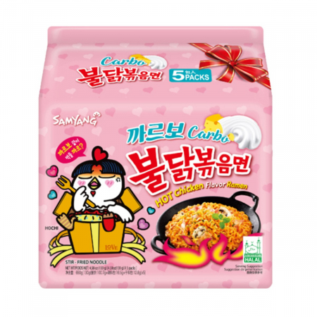 Taitei si noodles asiatici - Ramen picant pui cu aroma de carbonara 5pack (5x130gr) Samyang Buldak
