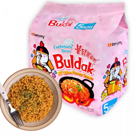 Ramen picant pui cu aroma de carbonara 5pack (5x130gr) Samyang Buldak [2]