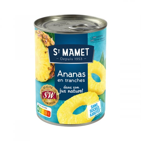 Compot de fructe - Ananas rondele fara zahar adaugat 570gr St. Mamet