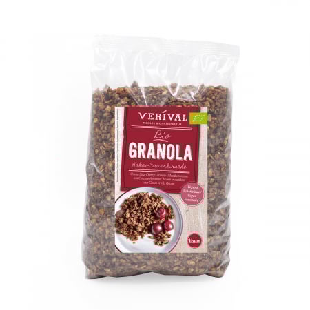 Granola - Cereale Granola Cacao si visine XXL 1300gr Verival Bio