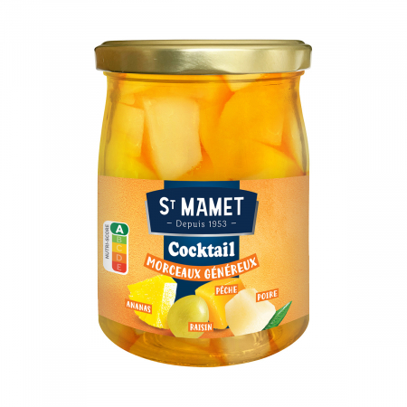 Compot de fructe - Cocktail fructe ananas, struguri, piersici, pere 525gr St. Mamet