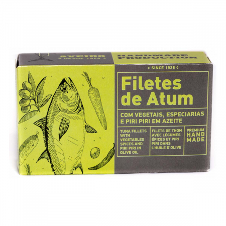 Conserve de peste - File de ton in ulei de masline cu legume si condimente 120gr Aveiro