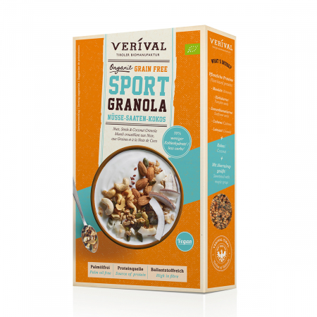 Cereale Bio - Cereale Granola cu alune, seminte,cocos pentru sportivi 400gr Verival Bio