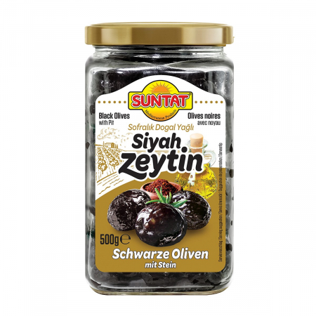 Ingrediente alimentare - Masline negre uscate 500 gr Suntat