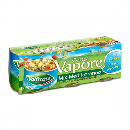 Conserve de legume - Mix mediteranean pre-gatit la abur 3x150 g Valfrutta