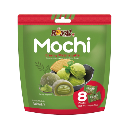Dulciuri - Mochi - Desert Japonez din orez cu 25% umplutura crema matcha 120gr Royal Family