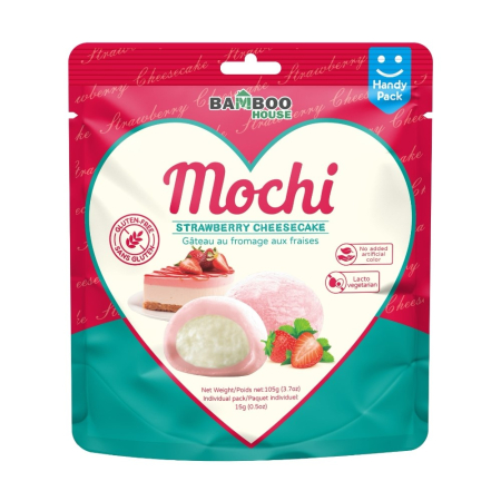 Produse Japonia - Mochi - Desert Japonez din orez cu aroma cheesecake capsuna 105gr