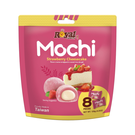 Dulciuri - Mochi - Desert Japonez din orez cu aroma cheesecake capsuna 120g Royal Family