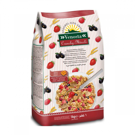 Musli - Musli Crunchy Capsuni-Zmeura 1kg Venosta