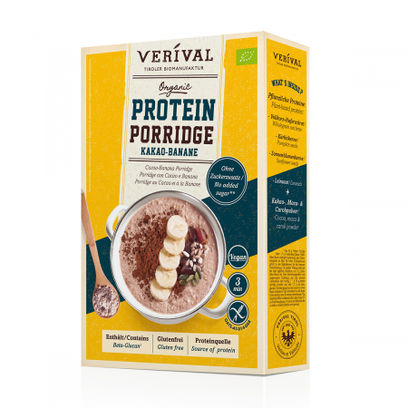 Terci de ovaz - Porridge cacao-banane pentru sportivi 350gr Verival Bio