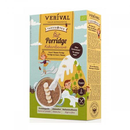 Cereale Bio - Porridge cacao si banane 350gr Verival Bio