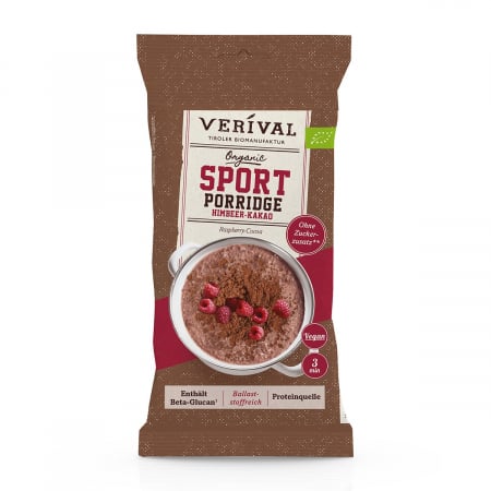 Porridge Zmeura-Cacao pentru sportivi 45gr Verival Bio
