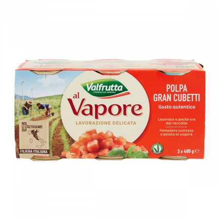 Sosuri - Pulpa de rosii Al Vapore 3x400 g Valfrutta
