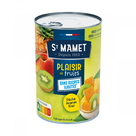 Produse fara zahar - Salata fructe piersici/ananas/kiwi fara zahar adaugat 412gr St. Mamet