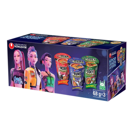 Set Ramen Coreean Instant K-Pop Demon Hunters 3x68g Nongshim [1]