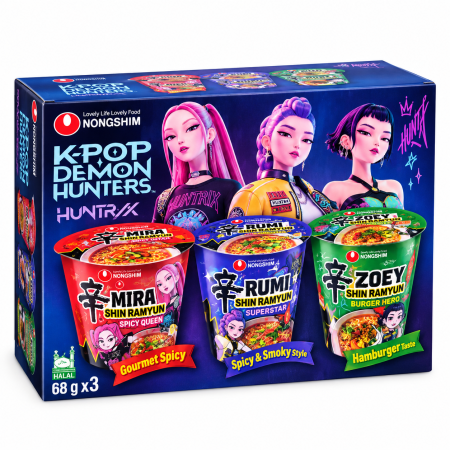 Taietei si noodles asiatici - Set Ramen Coreean Instant K-Pop Demon Hunters 3x68g Nongshim
