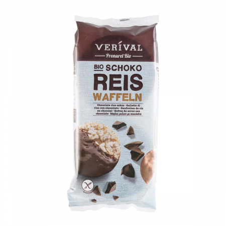 Snacksuri Bio - Vafe din orez expandat cu ciocolata 100g Verival Bio