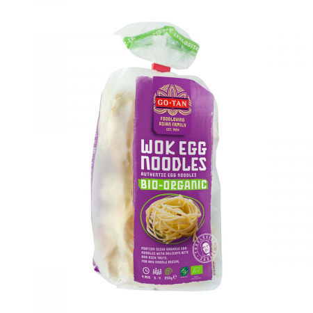 Paste si noodles bio - Wok Noodles cu ou 250gr Go-Tan Bio