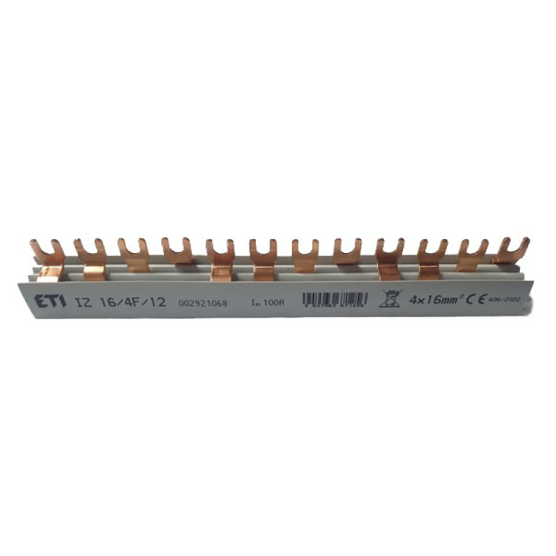 Busbar 4P, tip furca, 12 module, 100A [1]