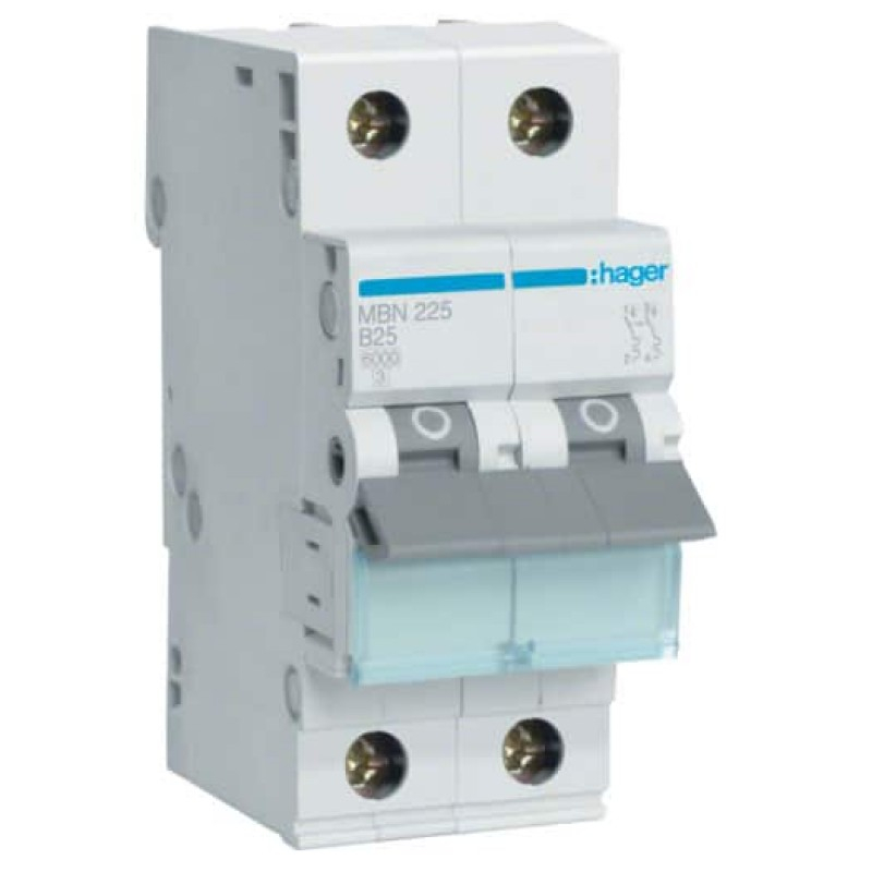 Disjunctor bipolar Hager, 2P, 25A, curba B, 6kA [1]