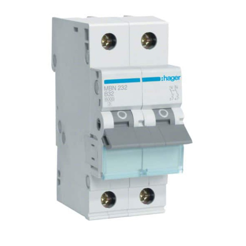 Disjunctor bipolar Hager, 2P, 32A, curba B, 6kA [1]