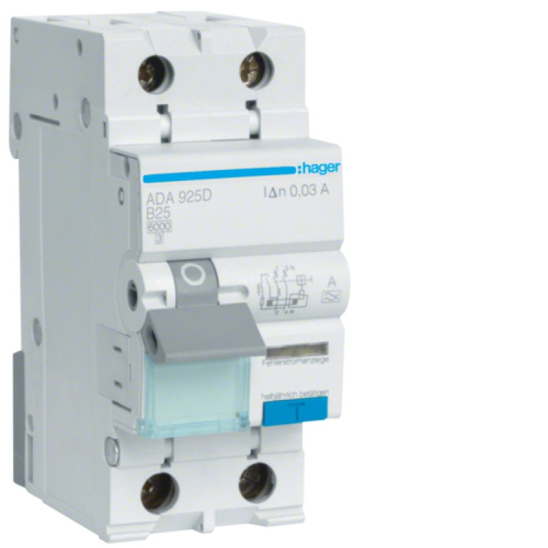 DISJUNCTOR DIFERENTIAL RCBO 1P+N 25A/30MA, B,TIP A, HAGER [1]