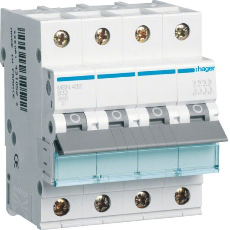 Disjunctor tetrapolar Hager, 4P, 32A, curba B, 6kA [1]