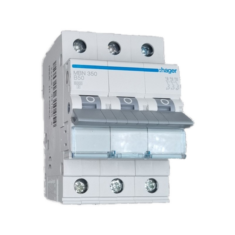 Disjunctor tripolar Hager, 3P, 50A, curba B, 6kA [1]