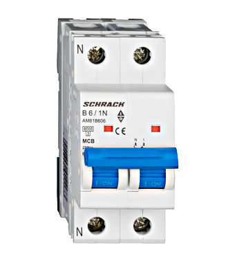 Întreruptor automat modular (MCB) AMPARO 6kA, B 6A, 1P+N [1]